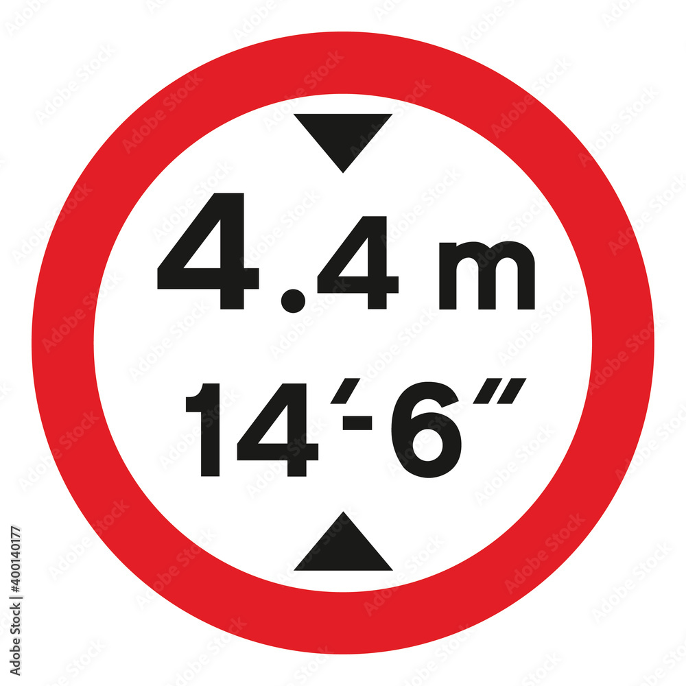 No vehicles over height shown sign