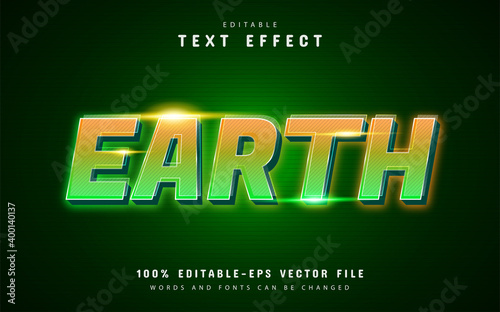 Earth text effect with orange green gradient