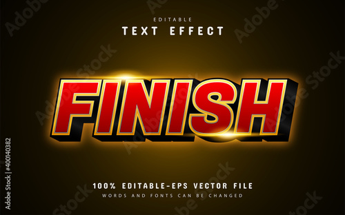 Finish text effect with red gradient