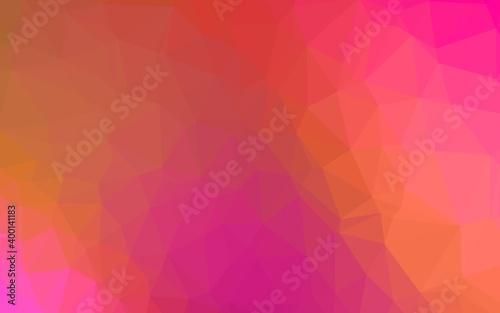 Light Pink  Yellow vector triangle mosaic cover.