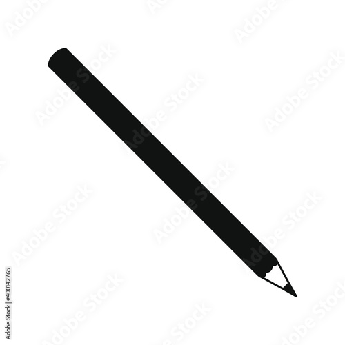 Pencil vector icon. Pen symbol. Write, draw or sketch sign. Crayon logo. Silhouette isolated on white background.