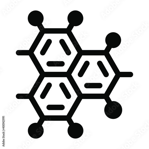 
An icon of chemical bonding in solid editable style
