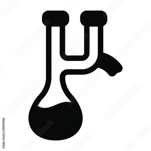 
Chemical glassware for distillation, solid icon
