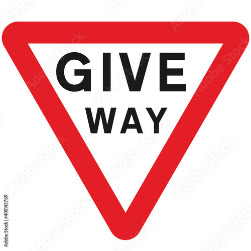 Free Download Give way to traffic on major road sign - GFXLoad