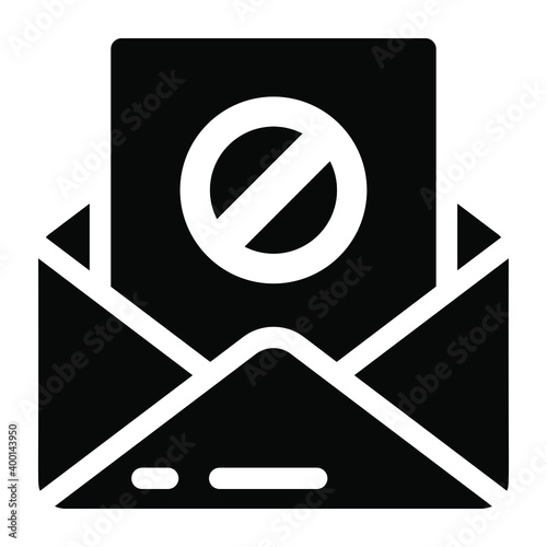 
Icon of spam mail in solid design, cyber crime concept vector 
