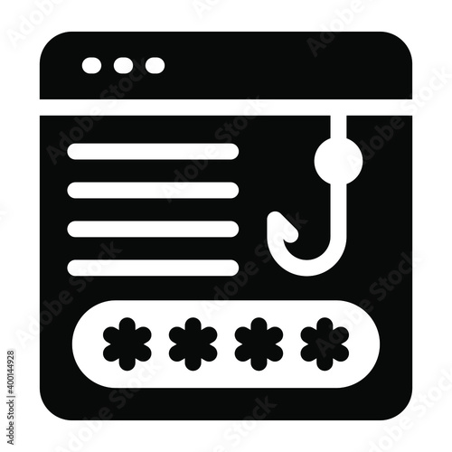 
An icon of phishing website in editable solid design
