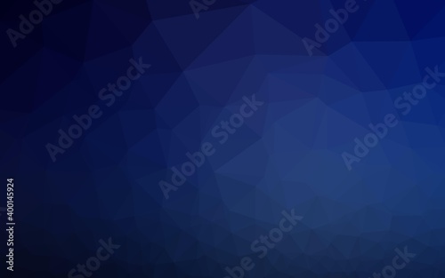 Dark BLUE vector blurry hexagon template.