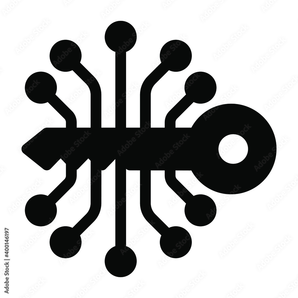 Digital key encryption icon in solid style design
Digital key encryption icon in solid style design
