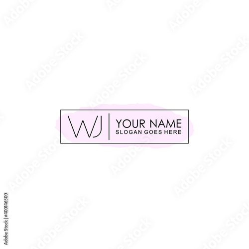 Initial WJ Handwriting, Wedding Monogram Logo Design, Modern Minimalistic and Floral templates for Invitation cards 