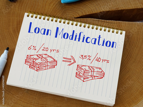 Slika na platnu Loan Modification inscription on the page.
