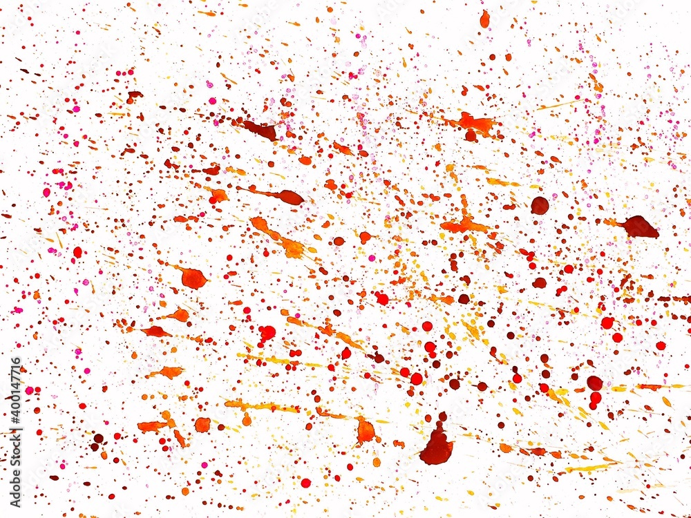 Watercolor background.  Splashes of paints.  Brown, red, orange shades.