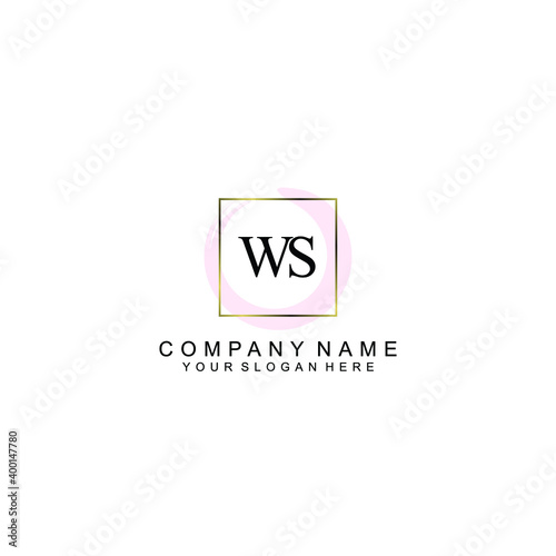 Initial WS Handwriting, Wedding Monogram Logo Design, Modern Minimalistic and Floral templates for Invitation cards 