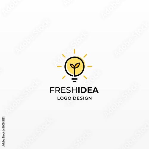 A clean and unique logo about light bulbs and leaves that means fresh ideas.
EPS10, Vector.
