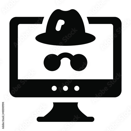 
Trendy glyph icon of system hacking, cyber crime
