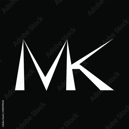 Initial letter MK logo template in flat design monogram illustration