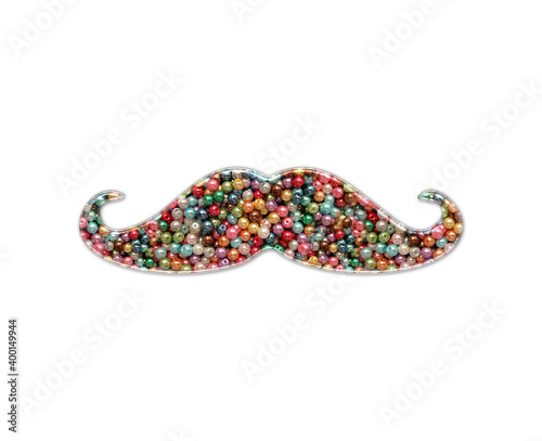Mustache Beads Icon Logo Handmade Embroidery illustration