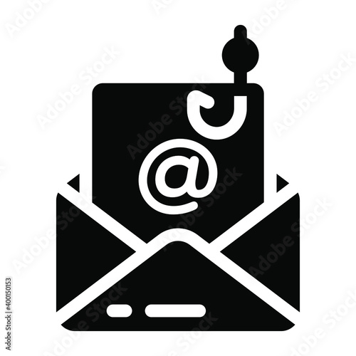 
Cyber phishing icon in solid editable design
