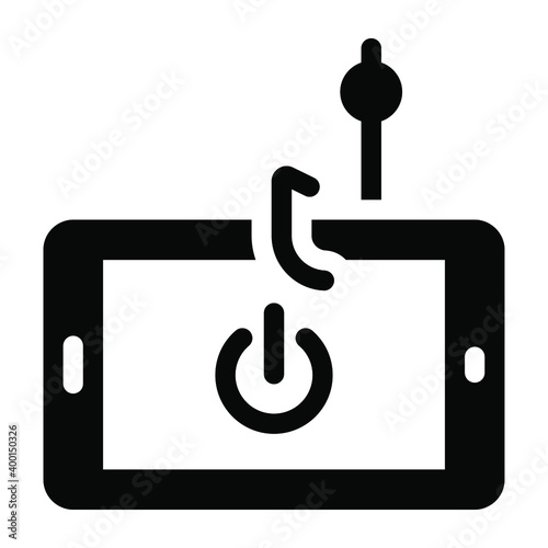 
A trendy solid icon of phone phishing in editable design
