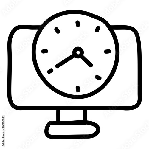 Work time icon in line design.