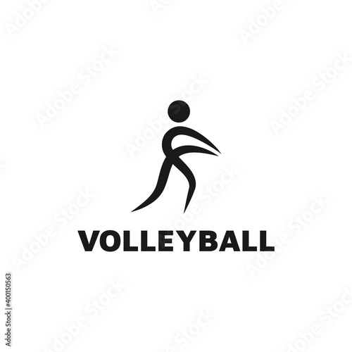 volleyball logo design with people icon
