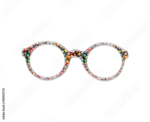nerd glasses Beads Icon Logo Handmade Embroidery illustration