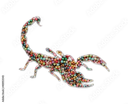 Scorpio Zodiac astrology Beads Icon Logo Handmade Embroidery illustration