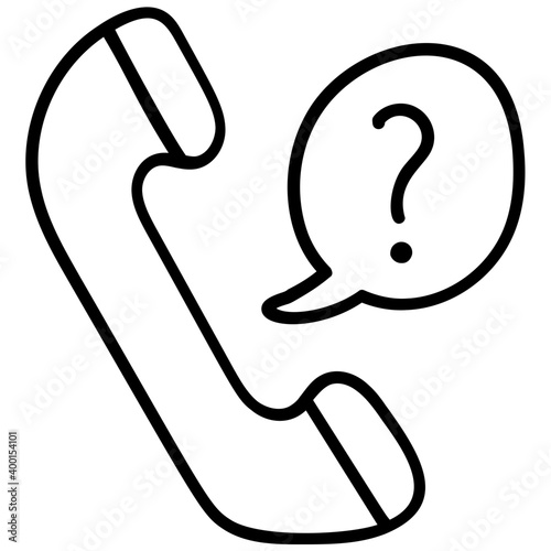 Line design of unknown call icon