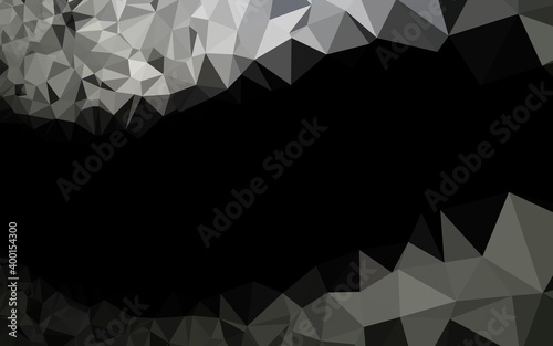 Dark Black vector abstract polygonal layout.