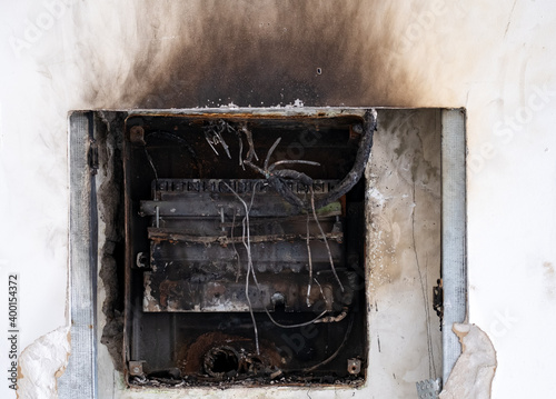 Foto Overloaded electrical circuit cause