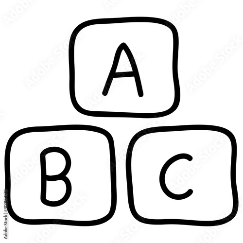 Icon of abc block in line design.