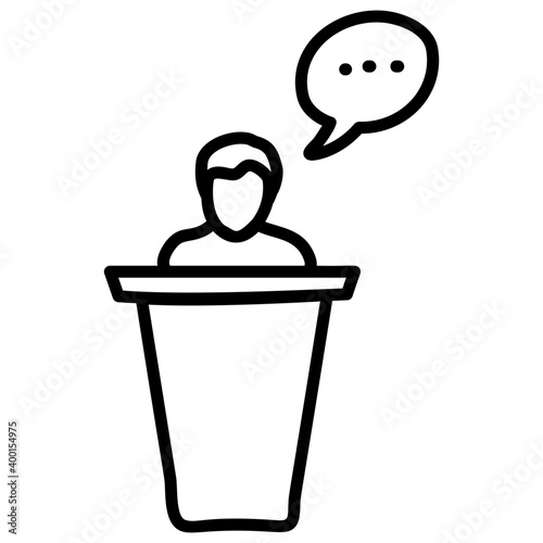 Public conference icon in line design 