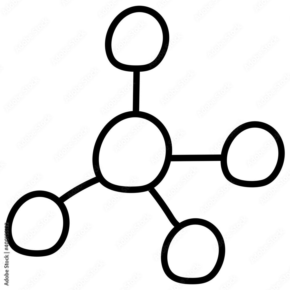 Atomic structure in line icon design Atomic structure in line icon design