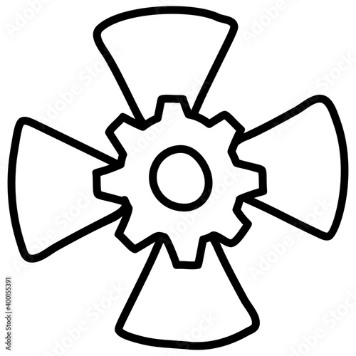 Fan setting icon in line design 