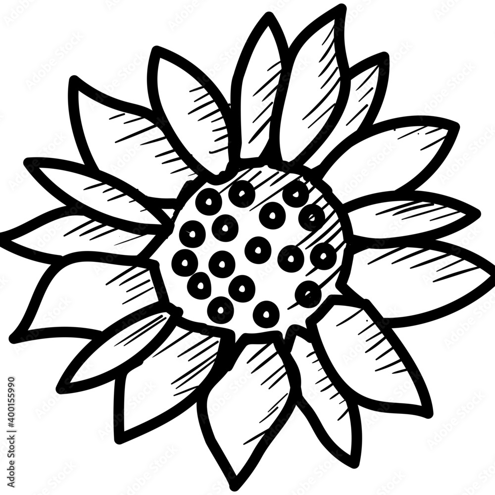 Sunflower icon doodle design vector 