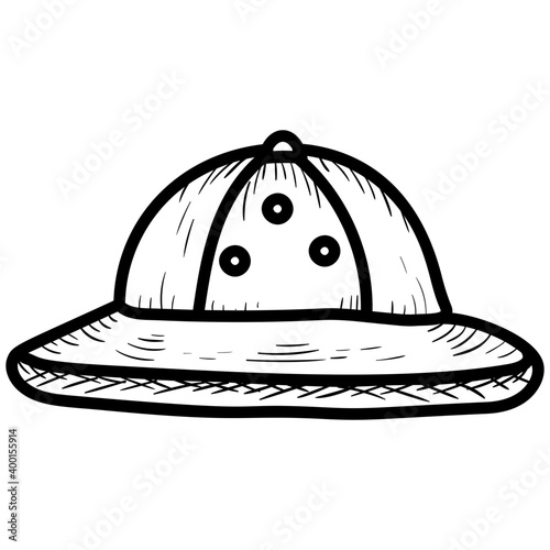 Cap icon in doodle vector design.