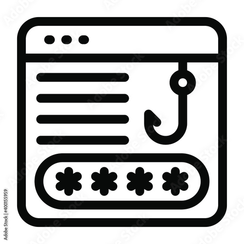 
An icon of phishing website in editable solid design
