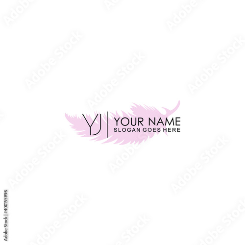 Initial YJ Handwriting, Wedding Monogram Logo Design, Modern Minimalistic and Floral templates for Invitation cards