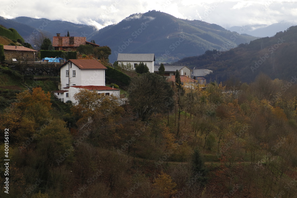 Houses in the countryside of Basque Country