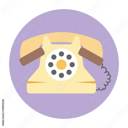 Flat icon of telecommunication handset device 