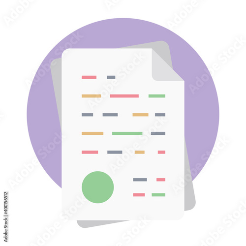 Document, blogging flat icon 