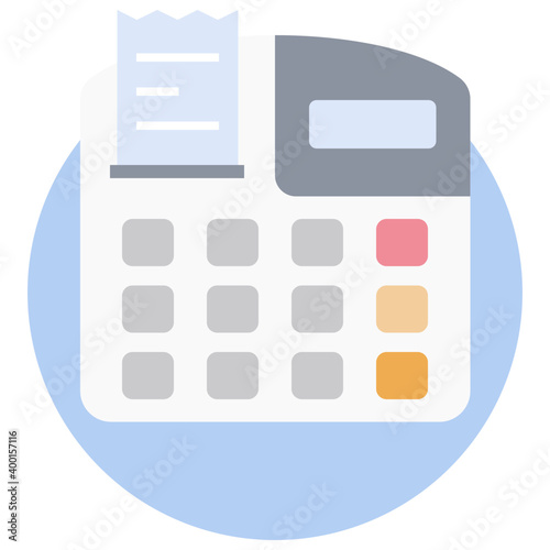 Cash register flat icon vector 