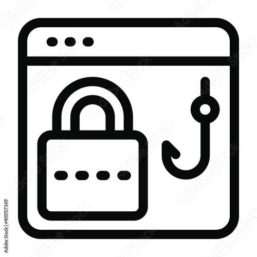 
An icon of website phishing in editable solid design
