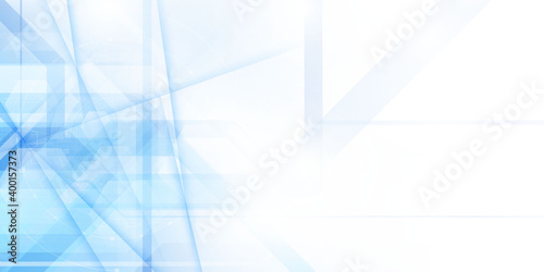 Abstract Blue And White Background Poster With Technology Vector Illustration Dynamic Wave Network.