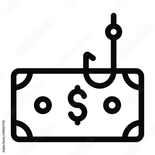 
Illegal action, phishing money solid icon design
