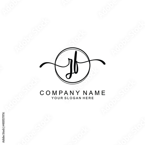 Initial ZF Handwriting, Wedding Monogram Logo Design, Modern Minimalistic and Floral templates for Invitation cards