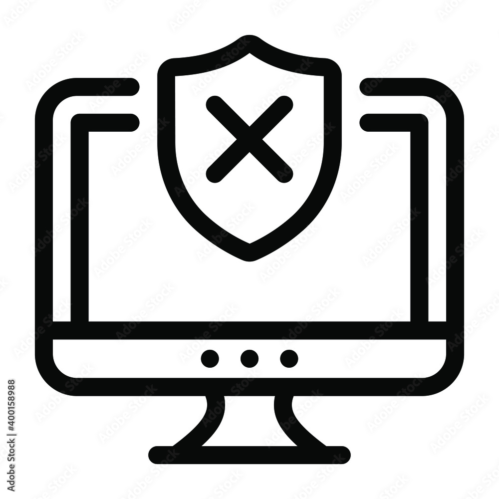 Cross over monitor, system failure trendy solid icon
Cross over monitor, system failure trendy solid icon