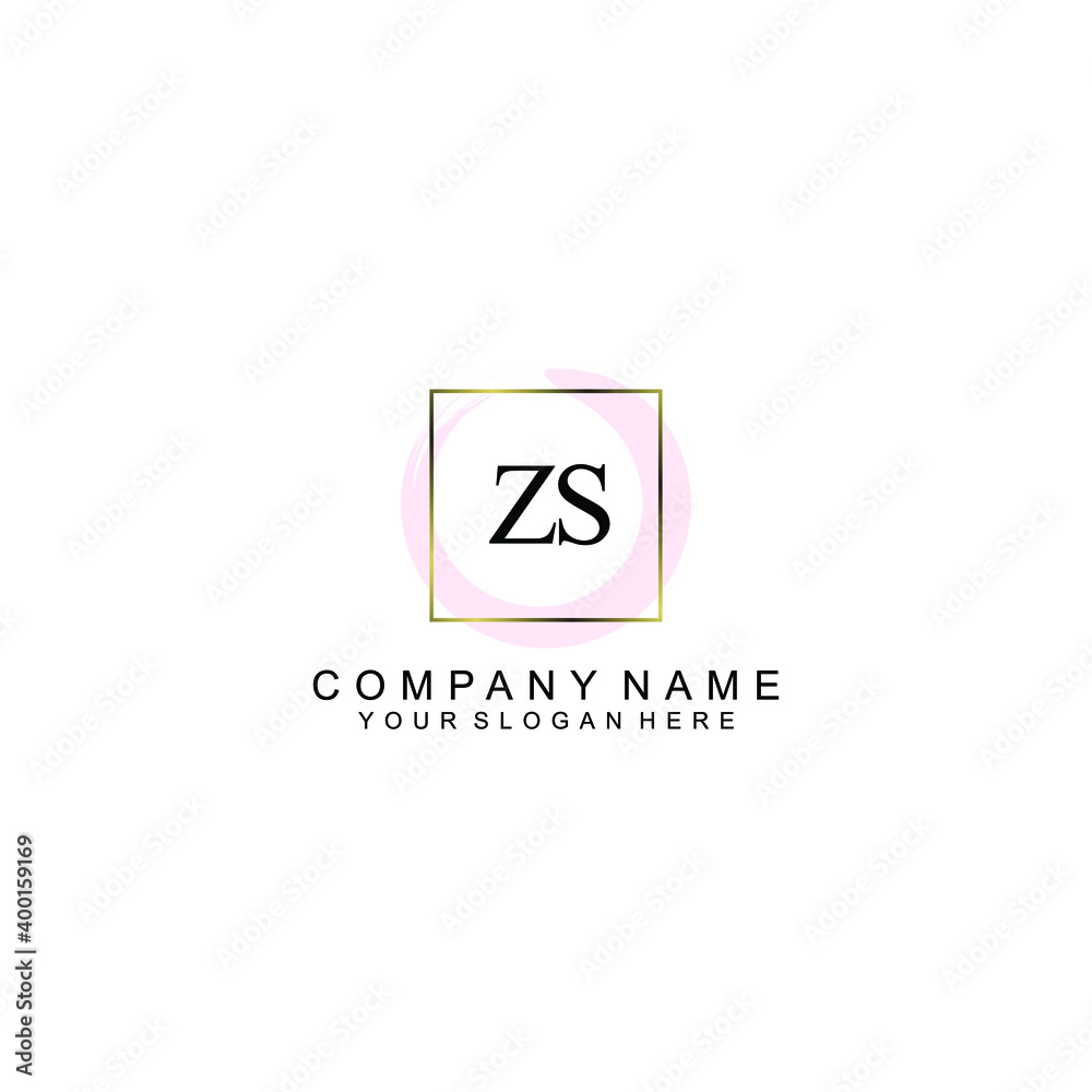 Initial ZS Handwriting, Wedding Monogram Logo Design, Modern Minimalistic and Floral templates for Invitation cards
