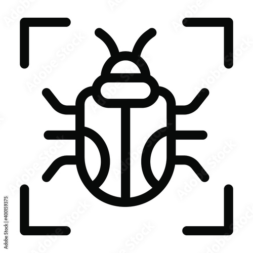 
Focus bug, macro bug solid icon design
