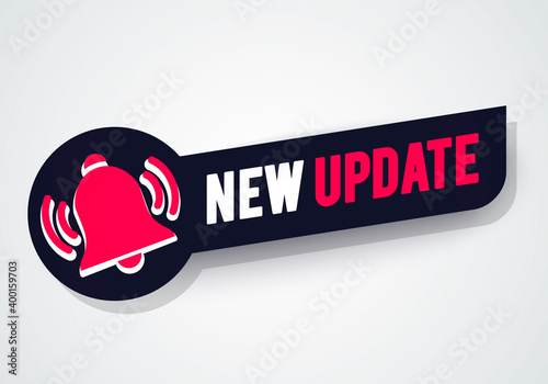 Vector Illustration New Update Label With Bell Sign