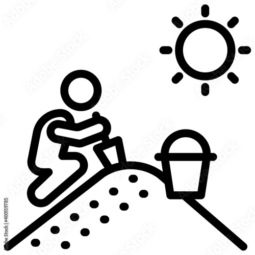 Man Gardening Vector  
